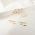 Gold Plated Earring Brass Charms for Jewelry Making Preserving Persistent Hook Color 18k Gold Plated Zircon Earrings