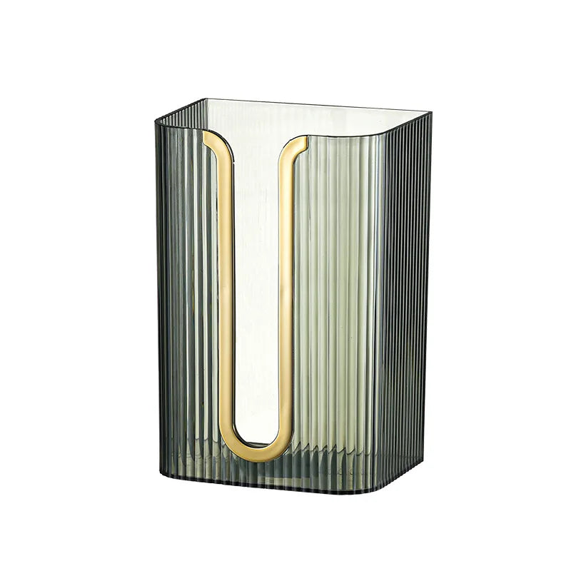 Luxury Punch-Free Wall-mounted PET Multifunctional Tissue Box Green/Gold/Transparent Finish Home Commercial Use Bathroom Toilet