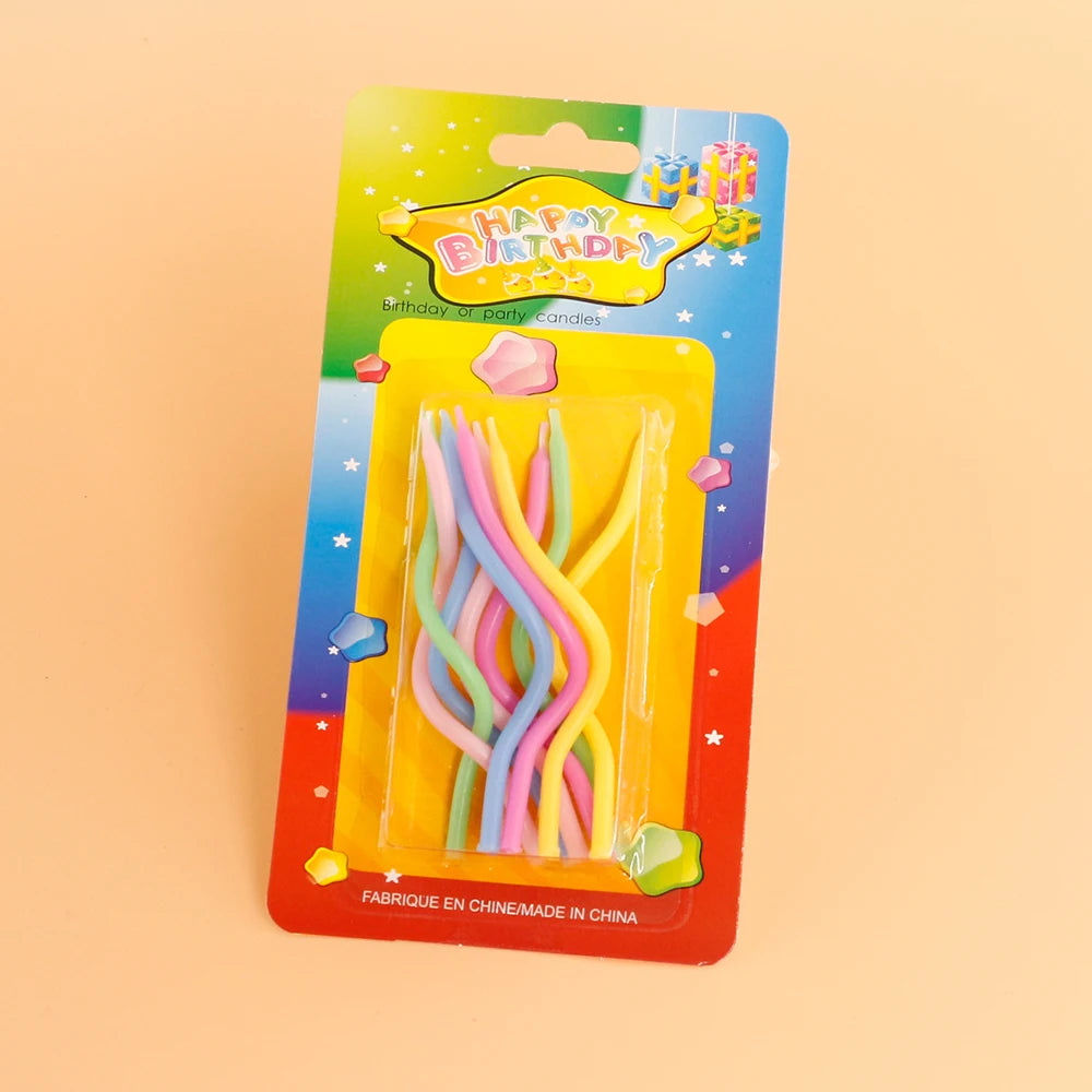 New Style  Mix Color  Wave Shaped Spiral Candles Birthday for Cake