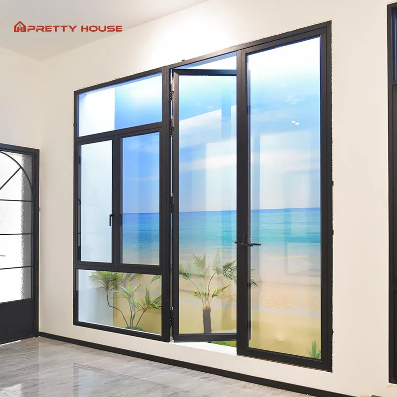 Double Glass Soundproof French Door Residential Commercial Entry Casement Door
