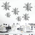 Cheap Home Hanging Sparkly Gold Paper 3D Snowflake Garland Christmas Ornaments Decorations 6pcs Hanging Snowflake Ornament