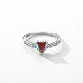 925 Sterling Silver Trendy Hearts Colorful Finger Ring Multi-color Zirconia Rings for Women Accessories Fine Jewelry