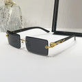 Square Cut Rimless Sunglasses Gradient Lenses Retro Hundred Eyewear Daily Travel