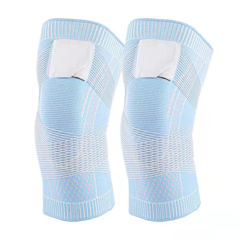HX001 OLLAS 3D Nylon Knitted Knee Brace Wth Adjustable Straps Compression Knee Pads for Running and Basketball