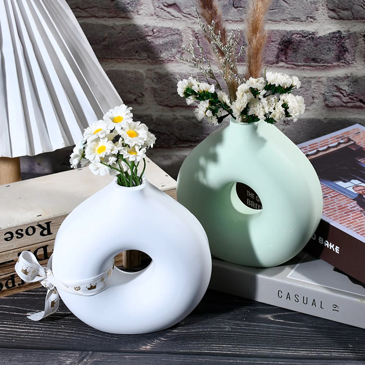 Diy Glue Mold Donuts Nordic Modern Ring Vase Silicone Mold Home Flower Arrangement Decoration