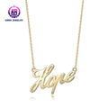 Letter Nameplate 18K Gold Plated Necklace Customized Personalized 925 Sterling Silver Nameplate Pendant Necklace