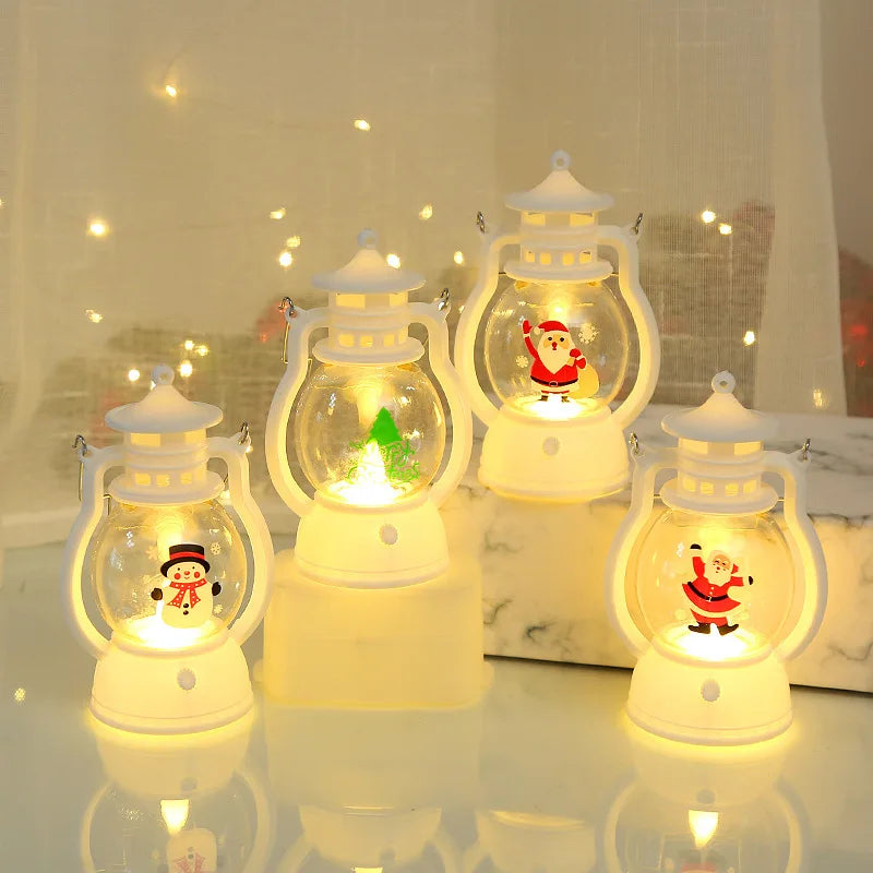 Christmas Decoration Wind Lamp Portable LED Small Oil Lamp Light Horse Lamp Shopping Mall Dress up Gift Scene Layout Hanging