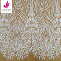 HY3038 High Density African Lace Embroidery with Pearl Beads Bridal Wedding Dress Lace Fabric