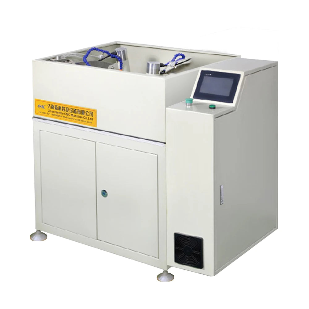 Senke High Rigidity CNC Automatic Round Mini Glass Milling Edging Polishing Beveling Chamfering Grinding Machine with PLC Motor