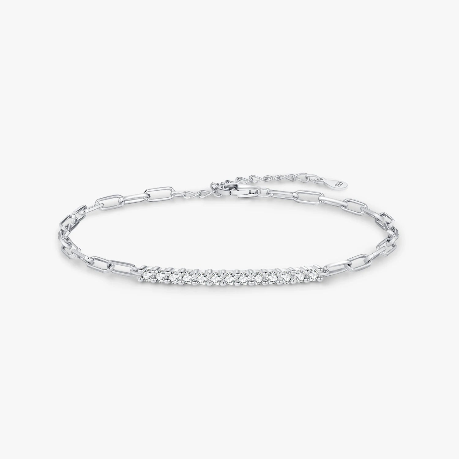 Sparkling D Color Moissanite Bracelet 925 Sterling Silver Lock Stackable Trendy Bracelets for Women Jewelry With Gift Box