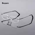 Boyarn Fashion Solid Stainless Rimless Glasses Frames Unisex Ultralight Prescription Myopia Optical Eyeglasses Eyewear