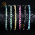 2026 Customizable 925 Sterling Silver Tennis Bracelet Blue-Pink-Yellow-Black-Blue-Green Moissanite Jewelry Gold Plated Gift