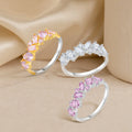 QX Fast Shipping Wholesale Price Gold-plated 925 Sterling Silver Pear Half Eternity VVS Moissanite GRA Certified Rings