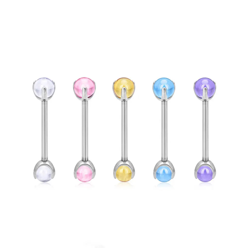 G23 ASTM F136 Titanium Industrial Piercing Labret Tongue Bar Ear Straight Barbell Piercing Body Jewelry