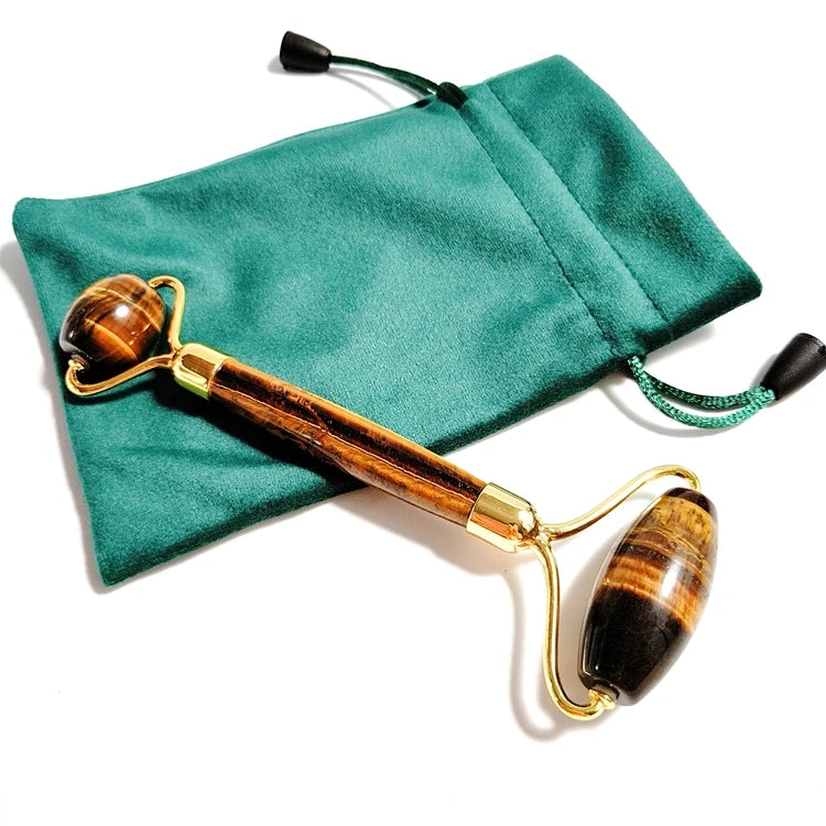 DIY New Arrival Face Lifting Handmade Stone Gemstone Natural Stone Yellow Tiger Eye Roller Care Skin