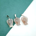 DIY Top Selling Carved Gemstone Peace Pocket Gery Agate Angel Figurines Reiki Healing Crystal Statue Stone Pendant for Crystal Gift