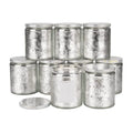 Embossed 8oz 250ml Empty Electroplated Silver Decorative Glass Candle Holders Jars Container with Gift Box