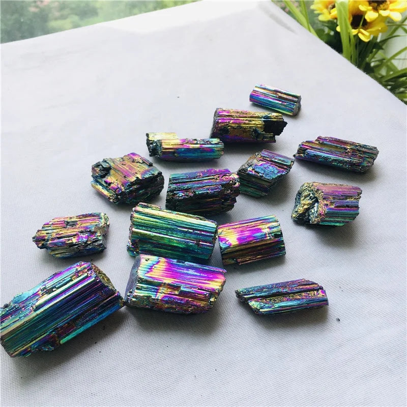 Wholesale Natural Crystal Stone Rough Aura Electroplate  Tourmaline Stone Quartz Speciment for Decoration