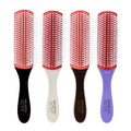 Best Rellers 9-Row Cushion Nylon Bristle Natural Curly Hair Paddle Styling Denman Hair Brush