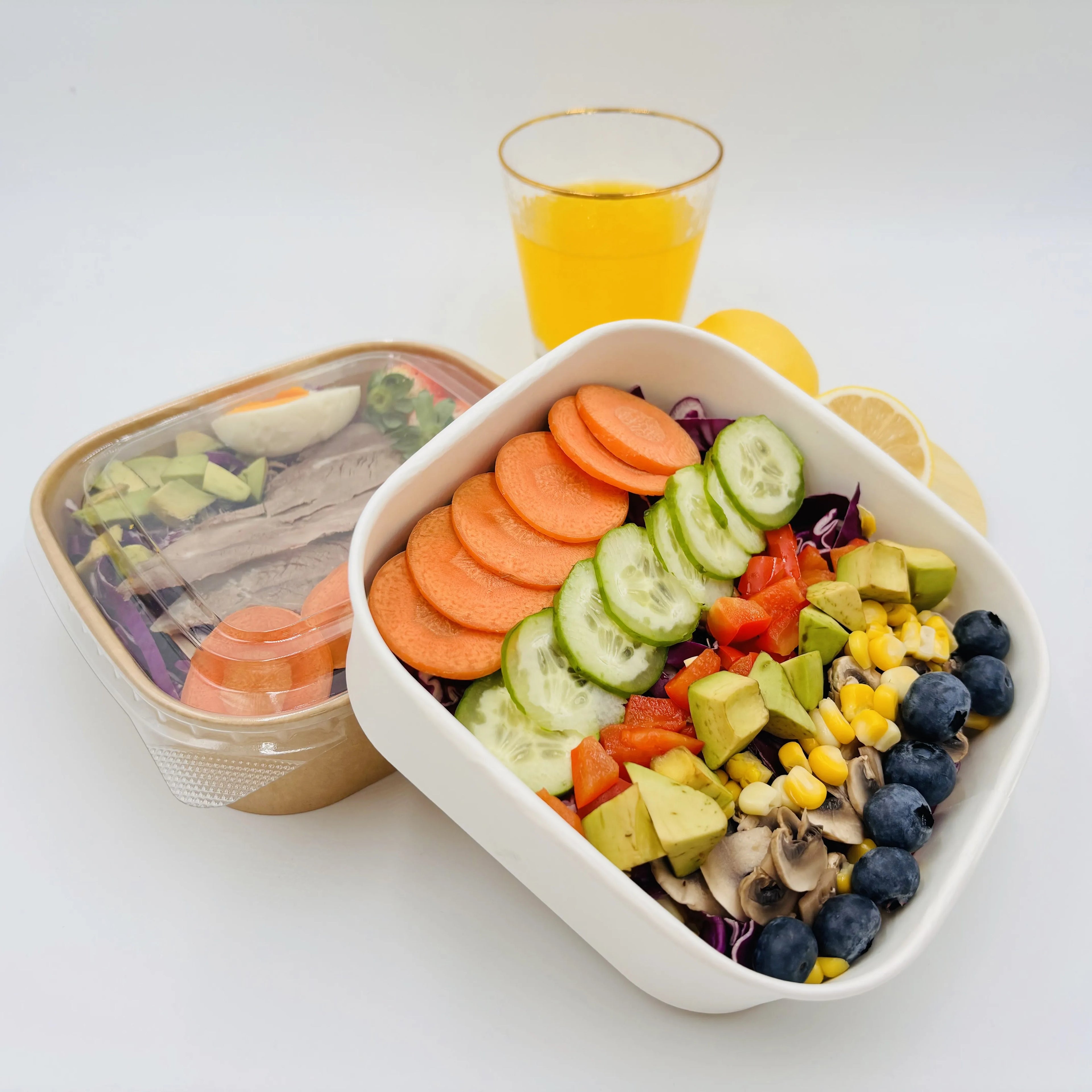 Eco-Friendly Disposable Kraft Paper Salad Bowls Soup Containers for Catering UV Coating Food Packing for Catering Packaging