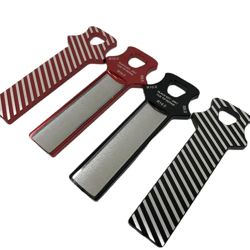 Xmlivet Red/black Metal Key Design 2in1 Pool Cue Tip Scuffer Tool Wholesale Billiard Tip Radian Comparison Billiard Accessories