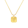 18K Real Gold Plated Fashionable Light Luxury Choker Necklace with Rose Pendant Stainless Steel Floral Pattern Rope Chain