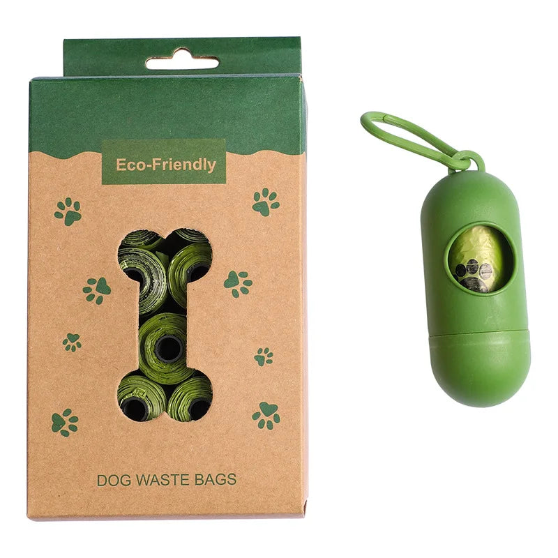 16 Rolls Biodegradable Dog Poop Bags with Bone Dispenser Pet Waste Bag Set