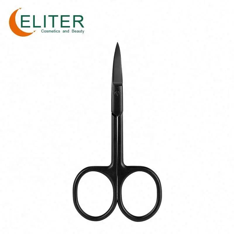 Eliter Hot Sell in Stock Professional Black Stainless Steel Manicure Nail Long Handled Nail Scissors Lash Scissors