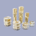 5g 10g 12g 15g 30g 50g Luxury In-stock Empty Gold Plastic Cream Jars 30ml 50ml 100ml New Design Ready to Ship Jar and Bottle Set
