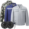 Summer Cool Must Have Multi Pocket Front Rear Reflective Strip Design Tooling Jacket Cooling Air Conditioner Fan Clothing