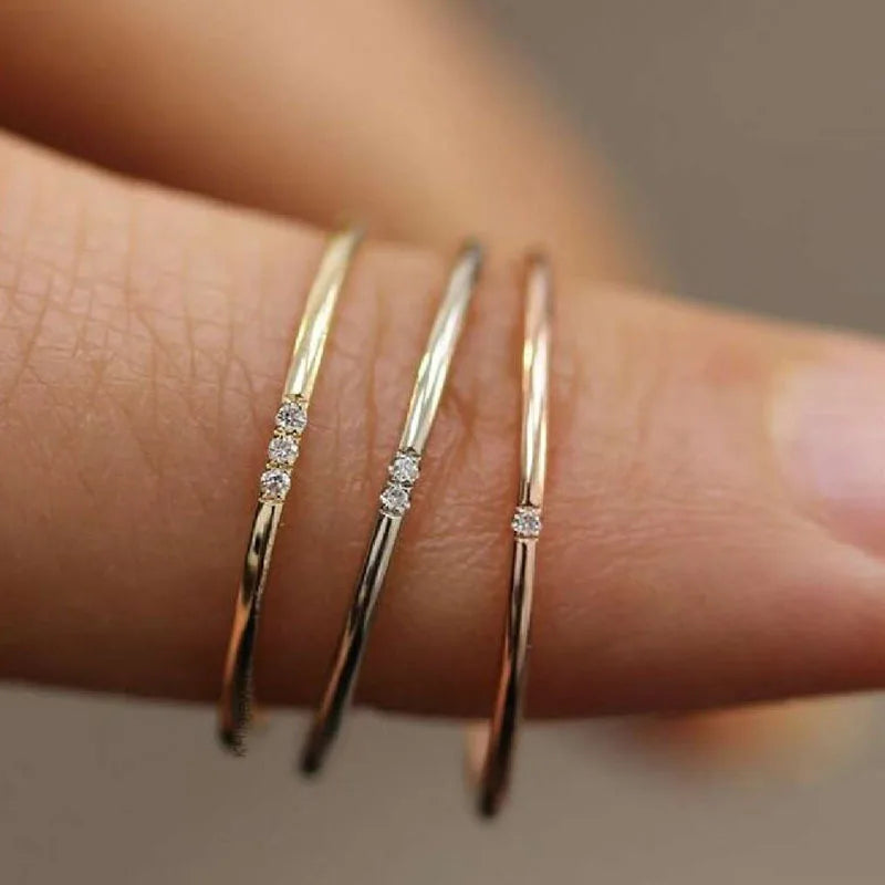 Joolim Jewelry Wholesale 18K Gold Plated Dainty Rings CZ Stainless Steel Rings for Women