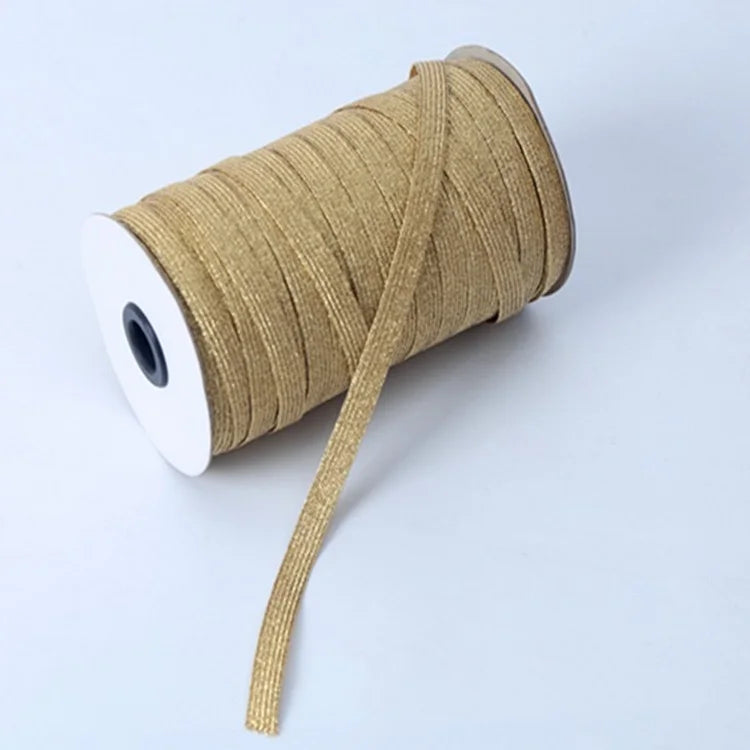 Wholesale Golden Foil Elastic 3mm 6mm 9mm Foil Elastic Band