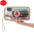50% Off Wholesale Portable Clear Zipper Pvc Plastic Cosmetic Bag With Handle Women Waterproof Clear Makeup Bag