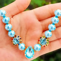 Customized Zinc Alloy Crystal Pearl Women Shoe Chain Ornament Wholesale  for Shoes Factory