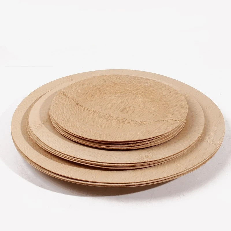 Bamboo Disposable Dinnerware Sets & Plates Biodegradable Children's Style Household Use
