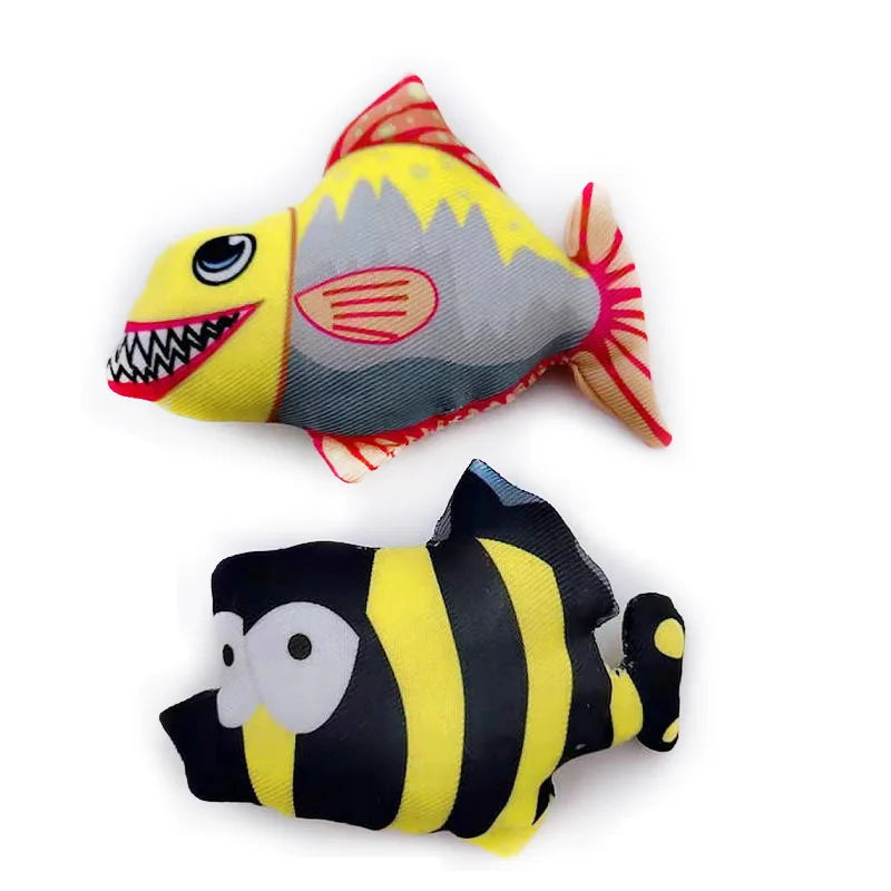 Wholesale Small Canvas Marine Fish Toy Interactive Pet Cat Nip Toy