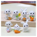 100Pcs/Lot Easter Miniature 3D Rabbit Figurines Lovely Assorted White Rabbit Ornaments for Family Art Making for Kid Gifts Toys