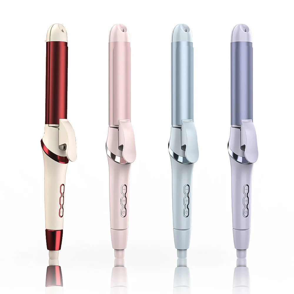 Professional Luxury Solar Wand Ceramic Triple Rotation Rollers 360 Ceramic Wavy Auto Replacement Spring Curling Iron With logo