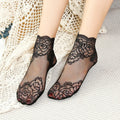 Jingwen OEM Durchsichtige Socken Summer Retro Flower Thin Women Socks
