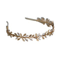 Vintage Handmade Leaf Zircon Stone Bridal Headpiece Hairband Wedding Headband Women Accessory Hair Jewelry