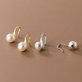 Sweet Fashion 18K Gold Plated 925 Sterling Silver Fresh Water Pearl Earrings Jewelry Women Ladies for Party Gift