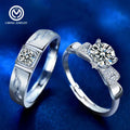 XJA015 Luxury 925 Sterling Silver Niche Design Open 0.3/1Ct  Moissanite Diamond Couple Fine Jewelry Promise Ring for Men Women