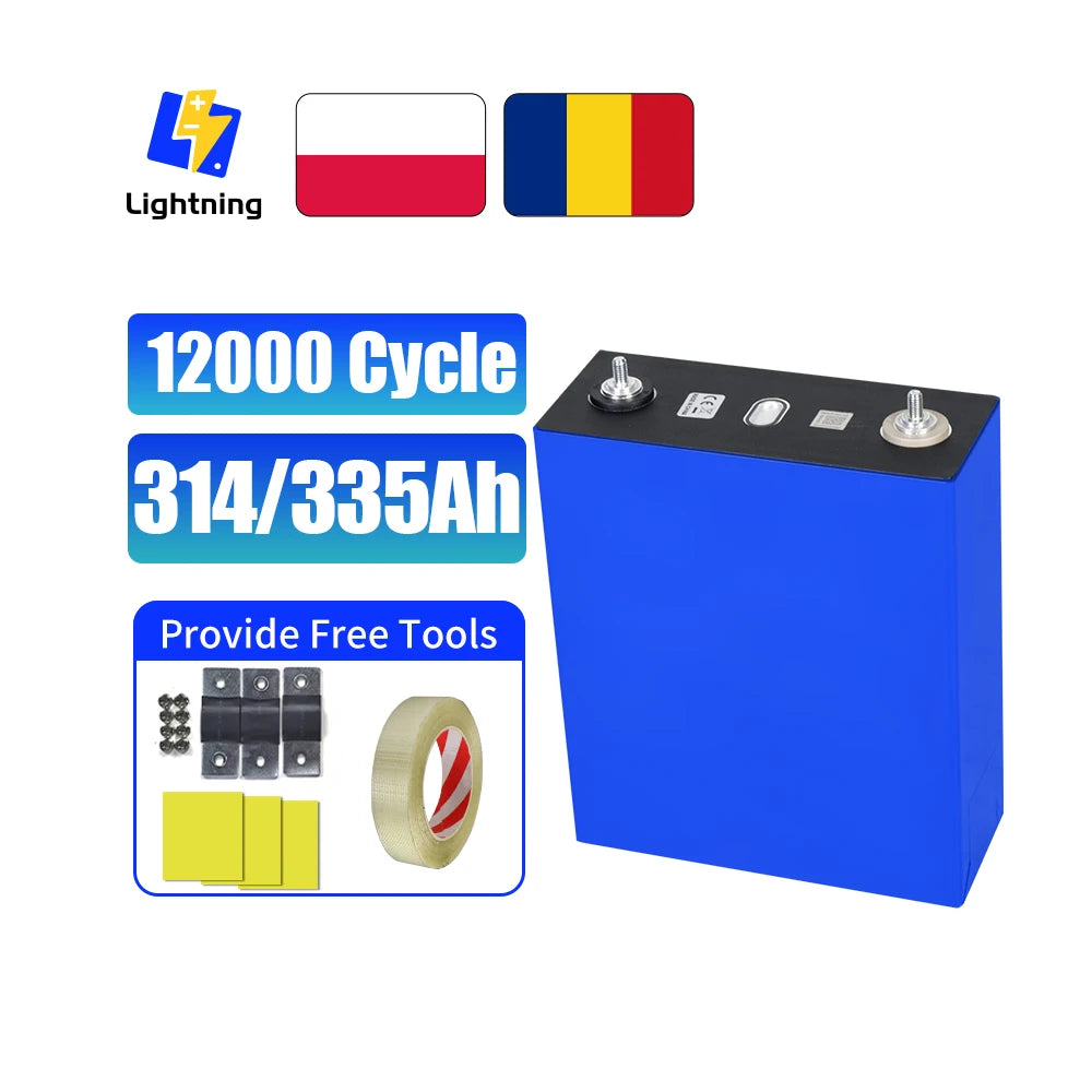 EU Stock 3.2V 314Ah 330Ah 320Ah LFP 280Ah LiFePO4 Battery Lf280k Grade A Lithium iron Phosphate Home Energy Storage System Cells