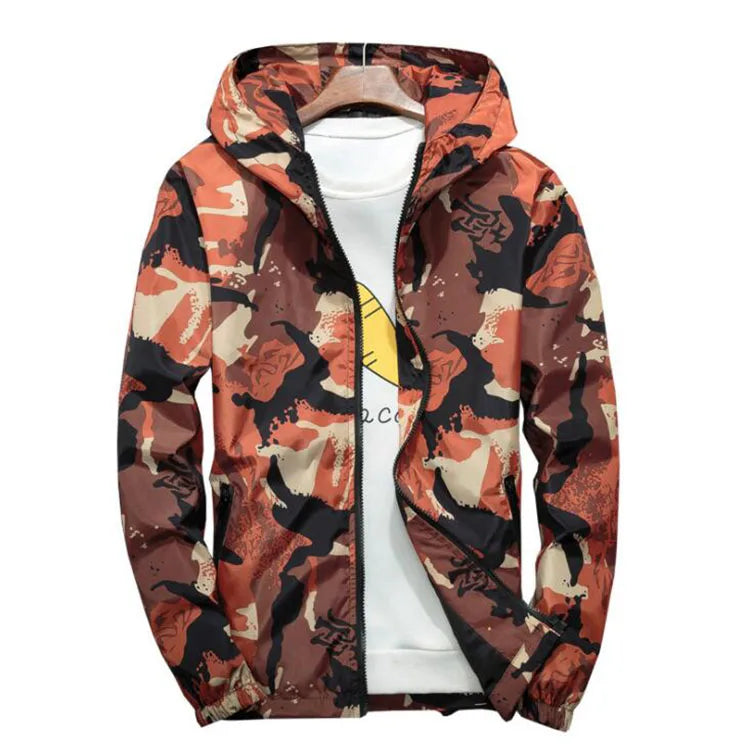 Windbreaker Jackets for Men Casual Spring Hooded Camouflage Jacket Men Streetwear Hip Hop Sport Wear Camo Jacket Clothes