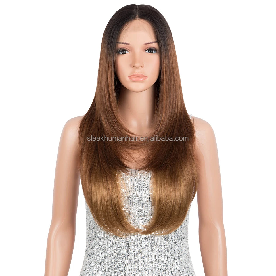 Blonde Futura Preplucked Straight Synthetic Lace Front Wig Premium Synthetic Hair Wigs With Highlights Vendors Hair Wigs
