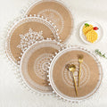 New Creative Boho Bohemian Style Jute Linen Cloth Cup/bowl/place Mat Coaster With Tassels