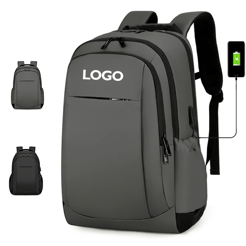 Custom Business Unisex Mochilas 15.6 Inch Waterproof College Student School Bag Travel Teenager Laptop Backpack USB