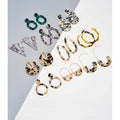 New Bohemian Big Circle Triangle Dangle Pendant Earrings Acrylic Resin Mottled Marble Texture Drop Hoop Earring  for Women