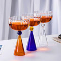 Personalized Decorative Creative Gradient Striped Ice Cream Glass Water Cup Glass Dessert Goblet