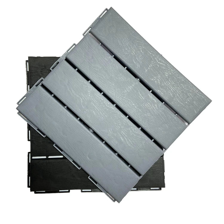 Plastic Interlocking Deck Tiles 12"x12" Waterproof All Weather Use Patio  Decking Tiles for Porch Poolside Tiles